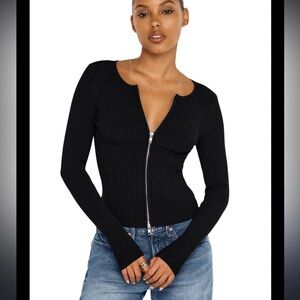 Good American Stretch rib knit sweater